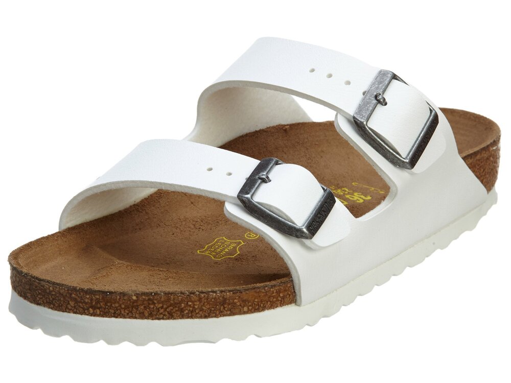 BIRKENSTOCK UNISEX-ADULT ARIZONA BIRKOFLOR, WHITE BIRKO FLOR, 9-9.5 M US WOMEN /